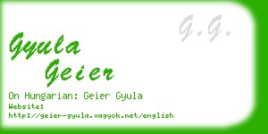 gyula geier business card